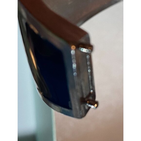 Lia Sophia Deep‎ Blue Enamel Silver Diamond Style Accents Magnetic Cuff Bracelet - Picture 5 of 8